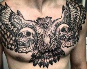 Татуировки для мужчин на груди: эскизы (71 фото)